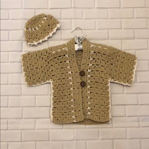 Baby crochet jacket and hat